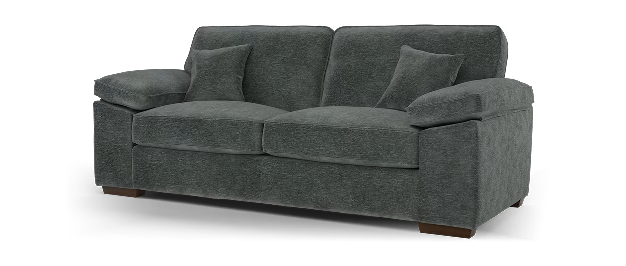 Sofology Brixton Fabric 3 Seater in Linen Look Chenille Charcoal