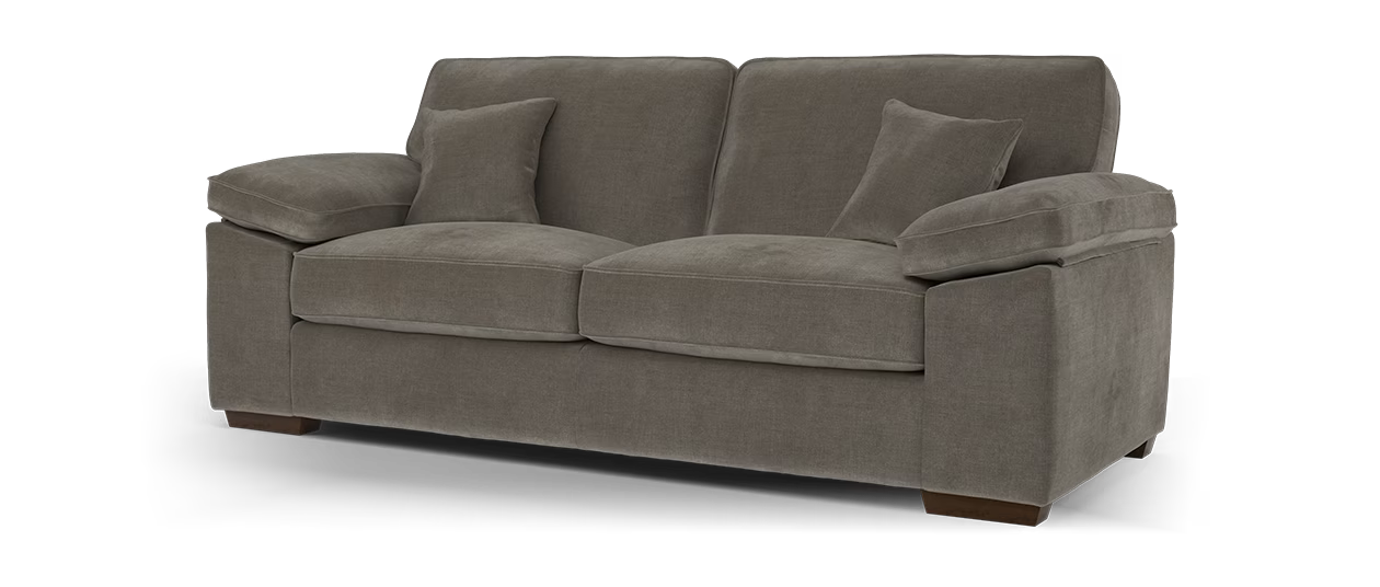 Sofology The Brixton 3 Seater Fabric Sofa in Soft Chenille Mocha All Over