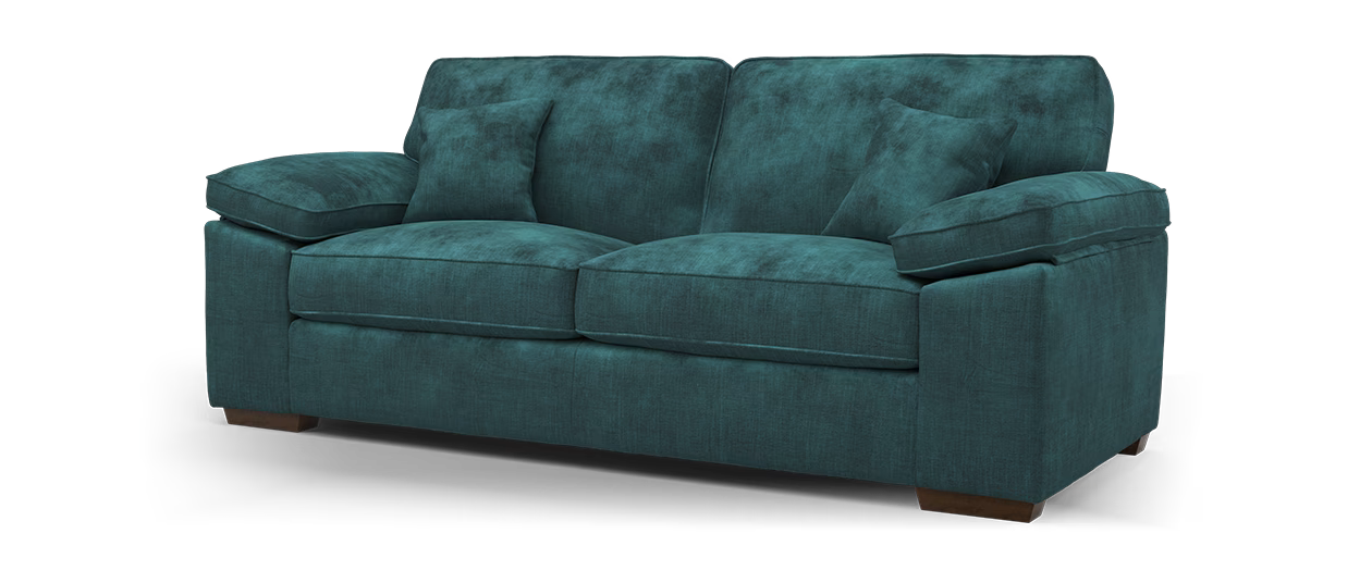Sofology Brixton Fabric 3 Seater in Soft Chenille Teal