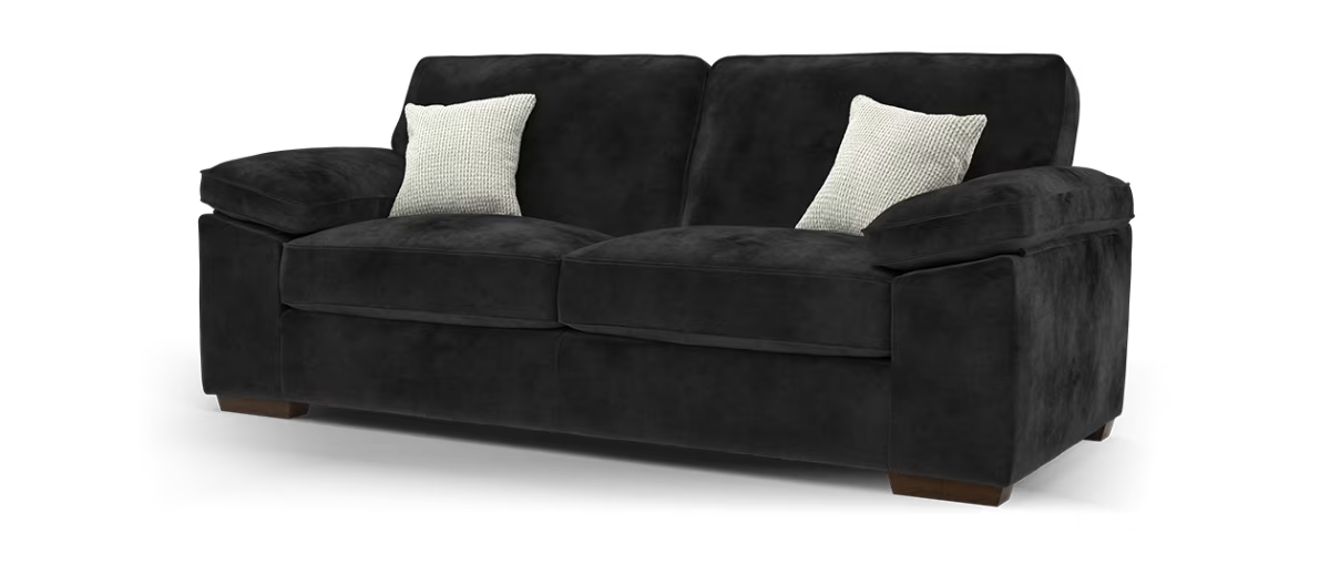 Sofology Brixton Fabric 3 Seater in Soft Chenille Ebony Mix