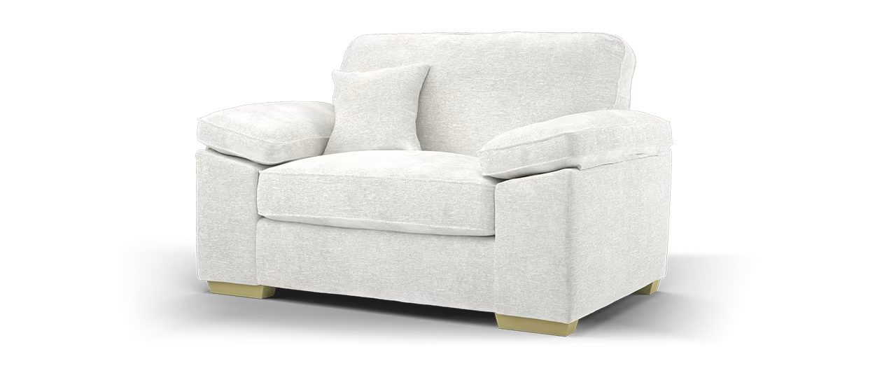 Sofology Brixton Fabric Loveseat in Linen Look Chenille Mist All Over