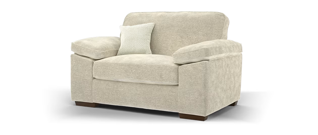 Sofology Brixton Fabric Loveseat in Linen Look Chenille Truffle Mix