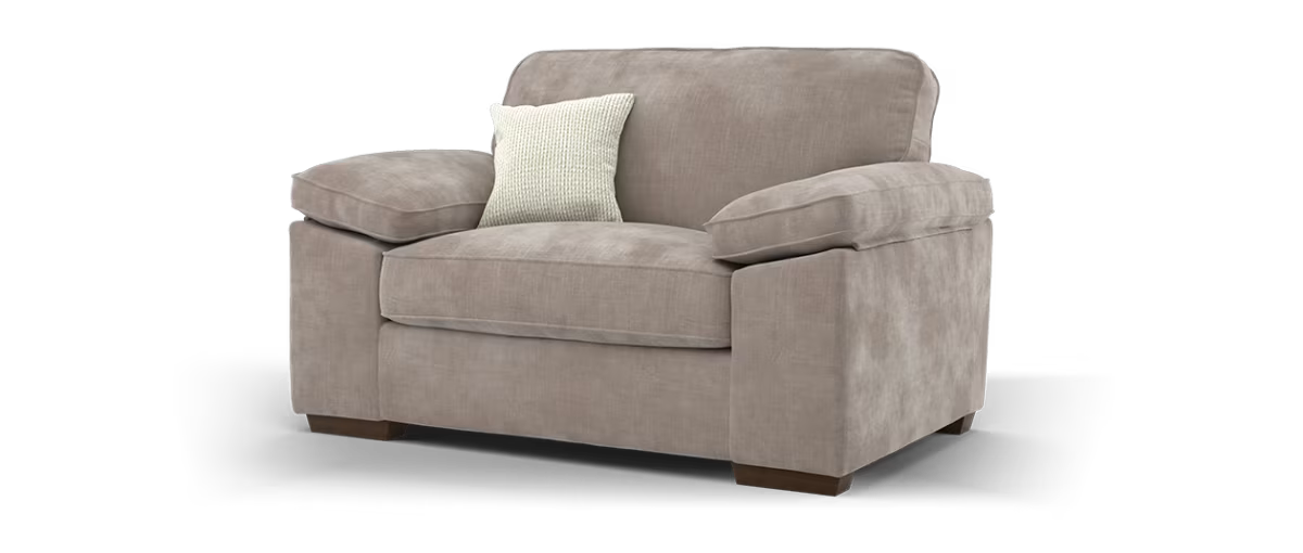 Sofology Brixton Fabric Loveseat in Soft Chenille Wicker Mix