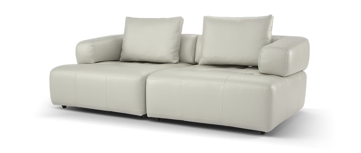 Sofology The Flex Leather 3 Seater Motion Back Large Full Back in Trusty Matt Stone