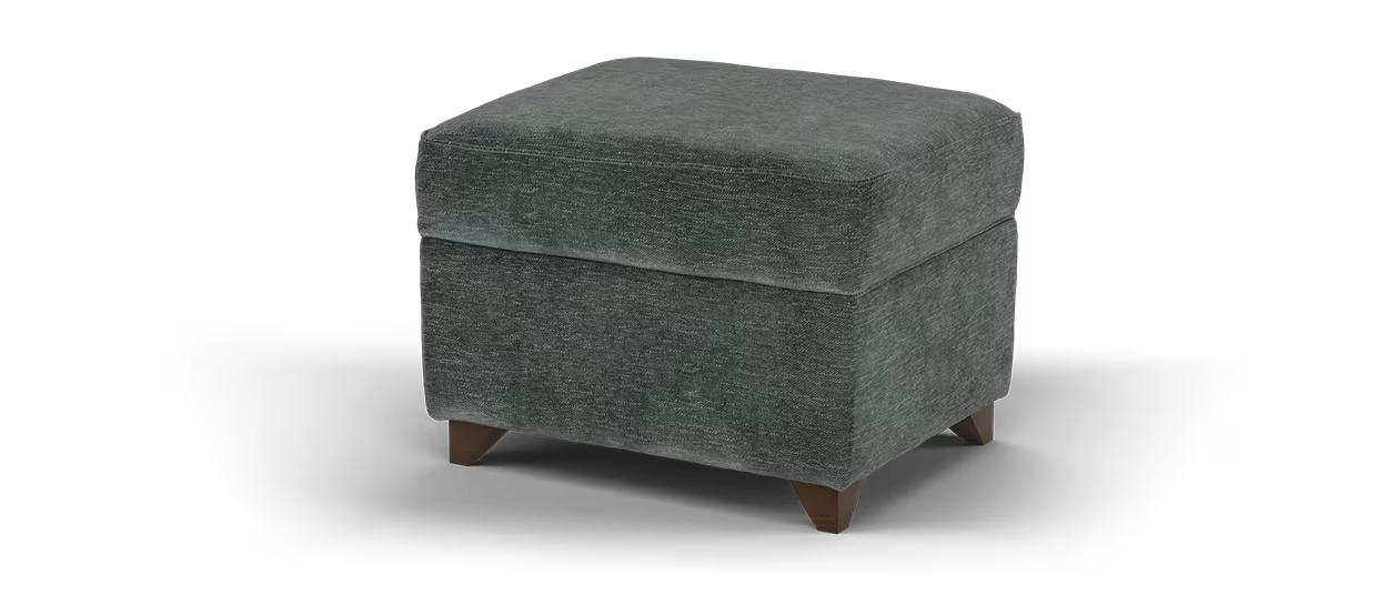 Sofology Brixton Fabric Storage Footstool in Linen Look Chenille Charcoal