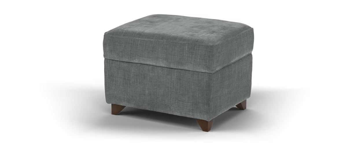 Sofology Brixton Fabric Storage Footstool in Soft Chenille Slate