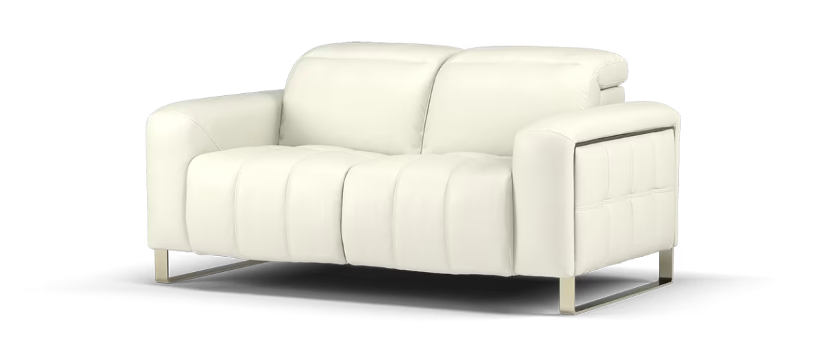 Sofology Marvella Leather 2 Seater in Trusty Sheen White