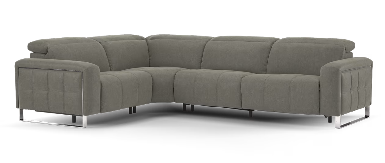 Sofology Marvella Fabric 1.5 Corner 3 Power Recliner/Headrest in Lifestyle Flecked Mocha