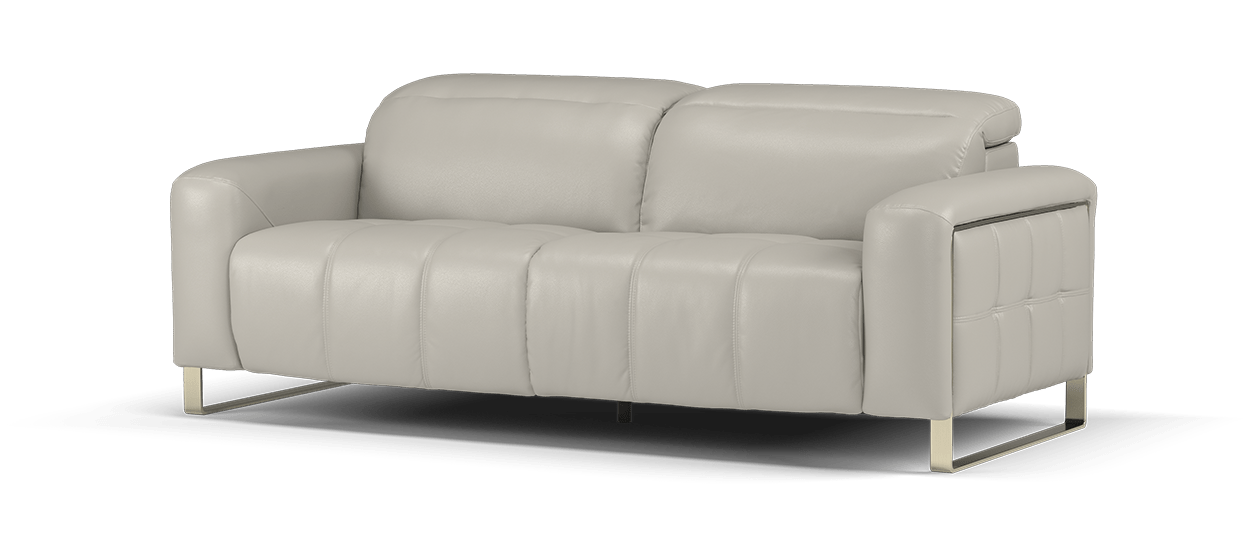 Sofology Marvella 2.5 Leather Power Recliner/Headrest in Trusty Leather Grey