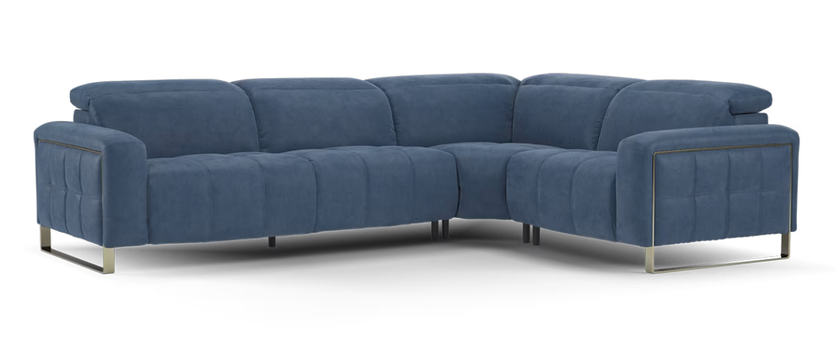 Sofology Marvella Fabric 3 Corner 1.5 Power Recliner/Headrest in Lifestyle Flecked Navy
