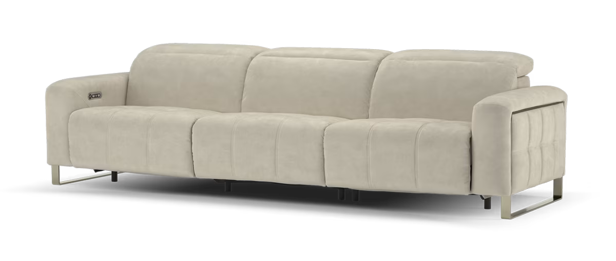 Sofology Marvella Fabric Recliner 4 Seater Split in Stone