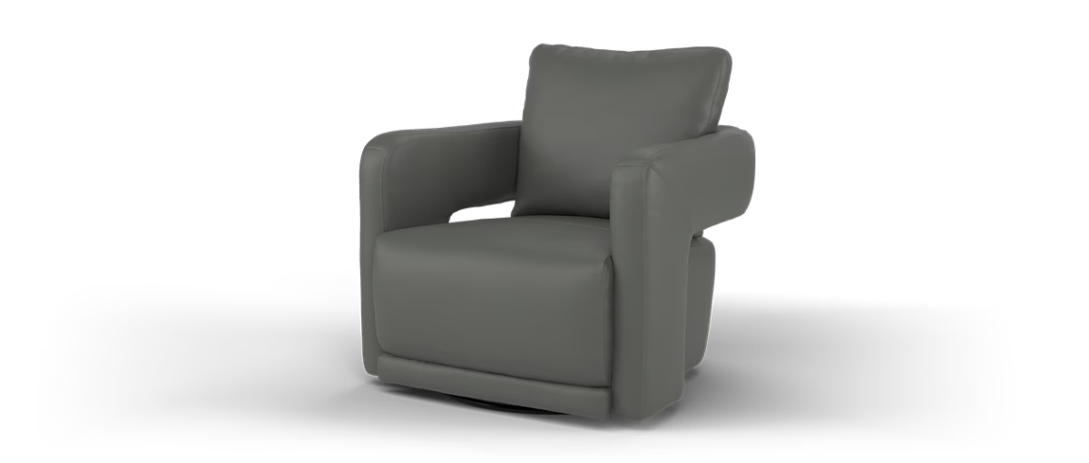 Sofology Flex Leather Accent Chair in Trusty Matt Charcoal
