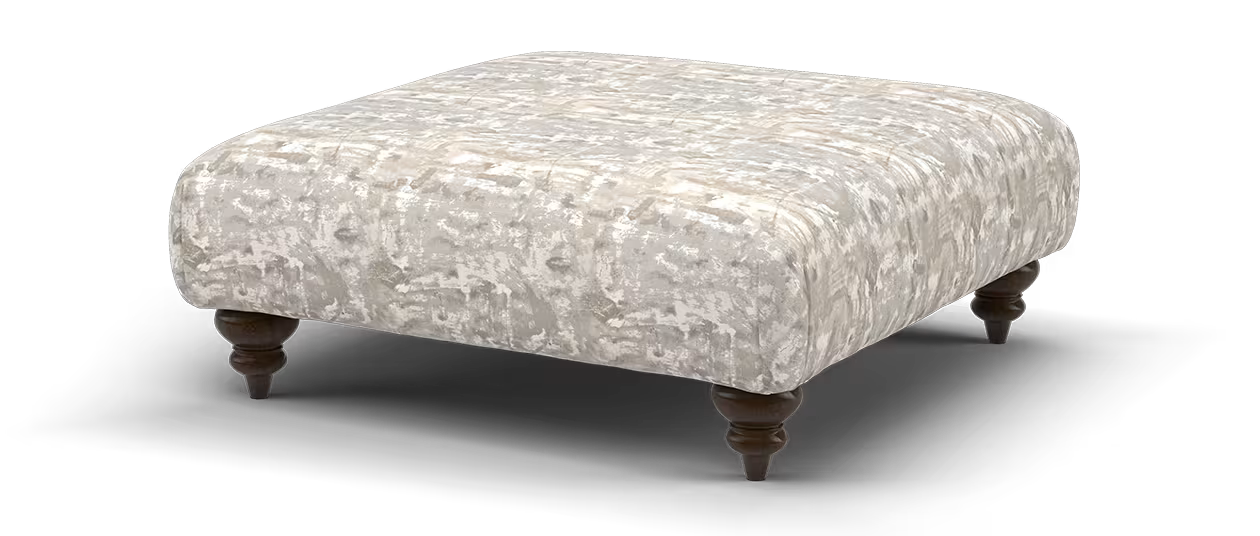 Sofology Highgrove Designer Footstool in Brushed Metallic Pebble