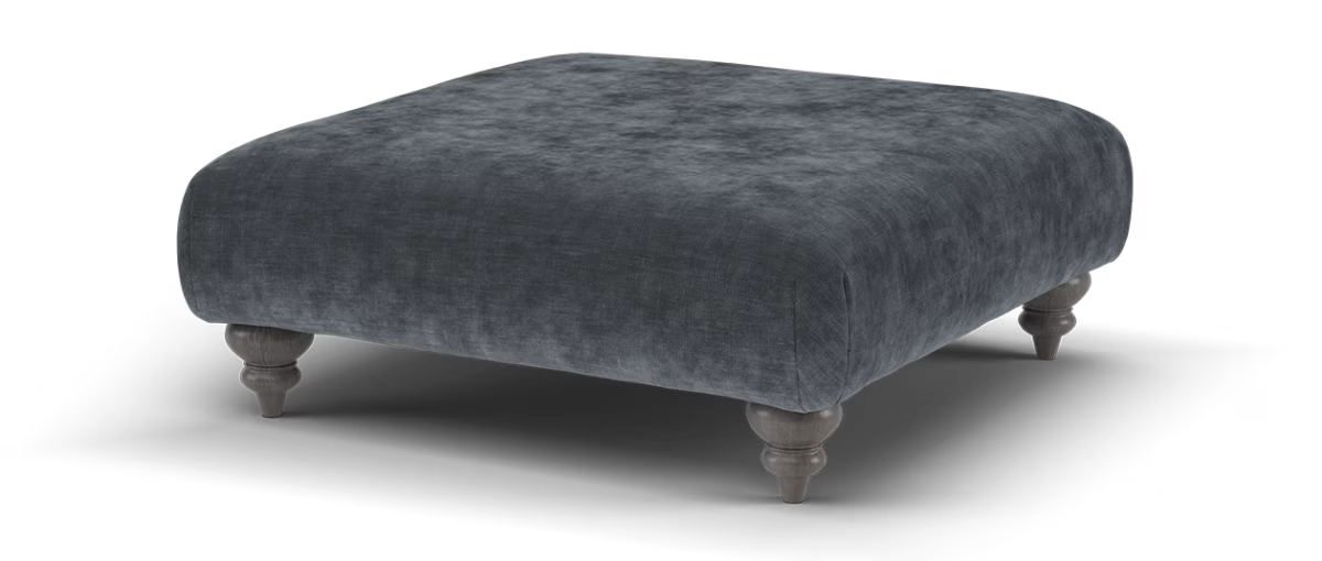Sofology Highgrove Fabric Designer Footstool in Luxe Chenille Charcoal