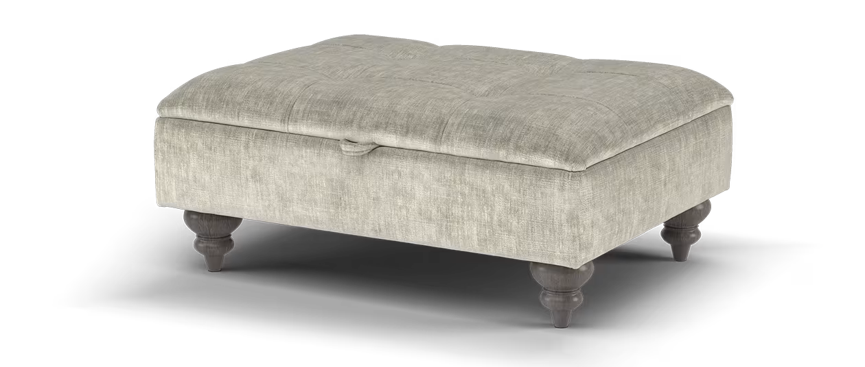 Sofology Highgrove Fabric Storage Footstool in Luxe Chenille Stone