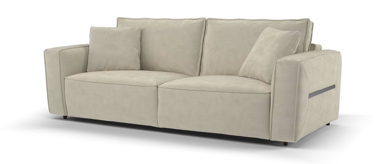 Sofology Palazzo 3 Seater in Lifestyle Nubuck-Feel Fabric Stone