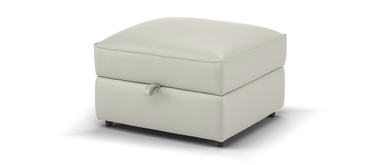 Sofology Palazzo Storage Footstool in Trusty Matt Leather Stone