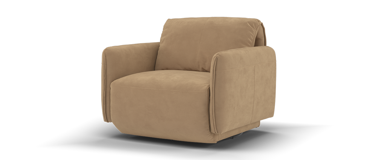 Sofology Tessuto Fabric Accent Swivel  Chair in Camel