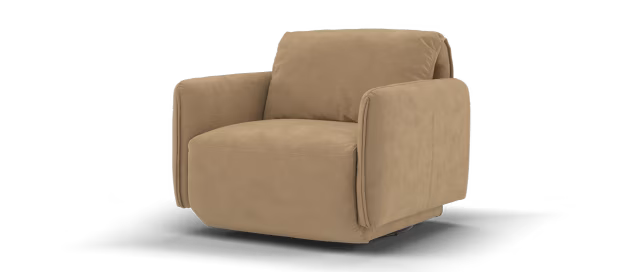 Sofology Tessuto Fabric Accent Swivel Chair in Lifestyle Nubuck Feel Camel