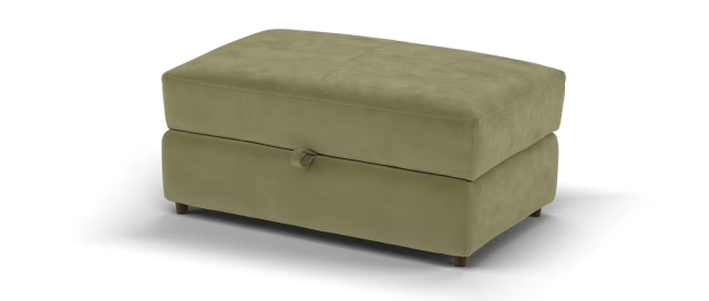 Sofology Tessuto Fabric Storage Footstool in Lifestyle Nubuck-Feel Fabric Olive