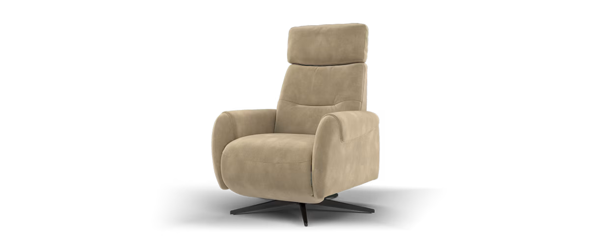 Sofology Monroe Fabric Chair Power Recliner in Lifestyle Mottled Latte