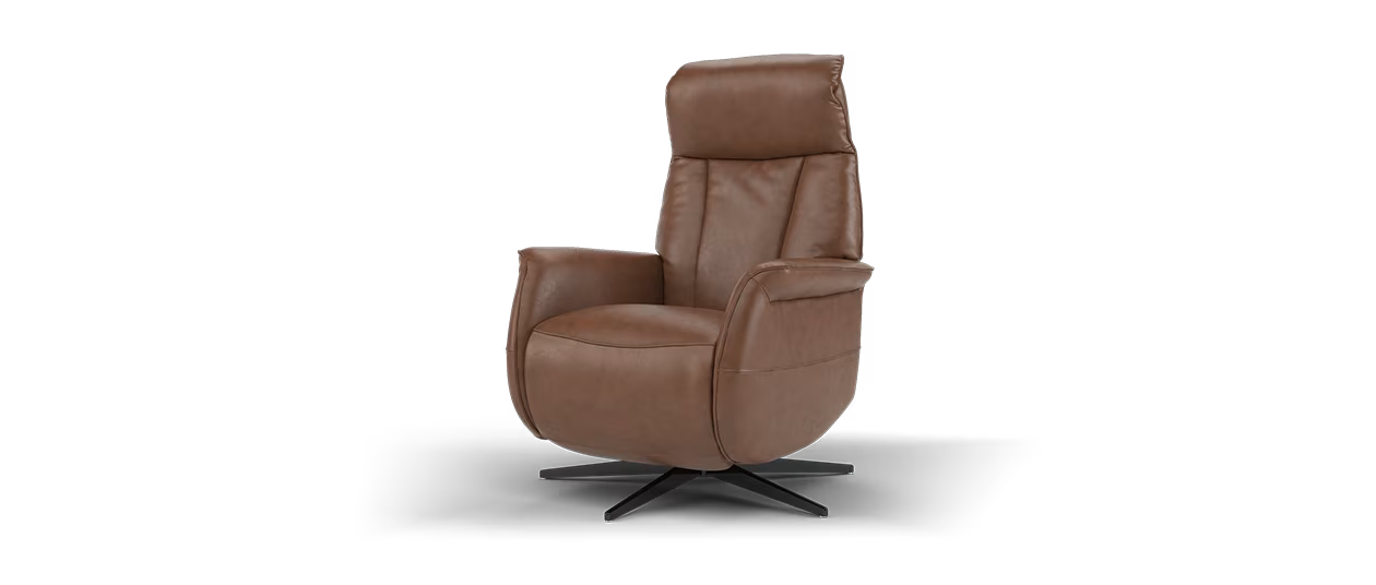 Sofology Heston Leather Chair Power Recliner in Relaxed Soft Brown