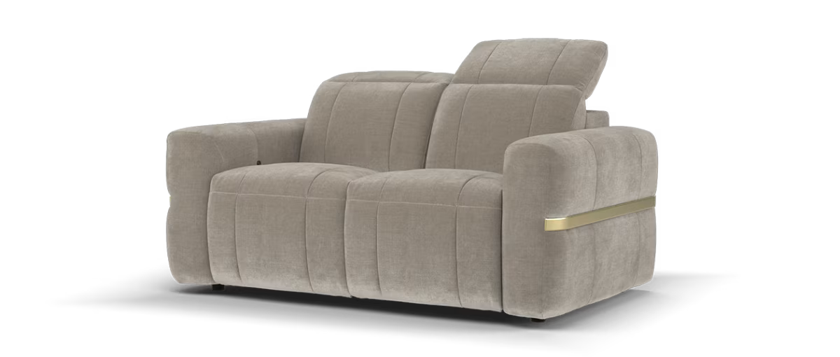 Sofology Lumiere Fabric 2 Seater in Relaxed Chenille Nutmeg