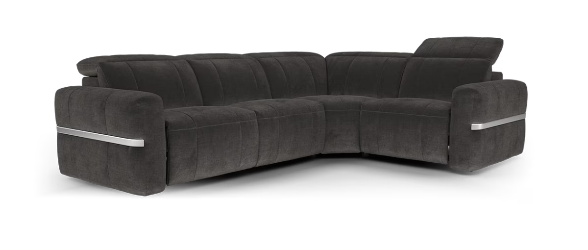 Sofology Lumiere Fabric 3 Corner 1.5 Power Recliner/Headrest Heated Seats in Relaxed Chenille Raisin