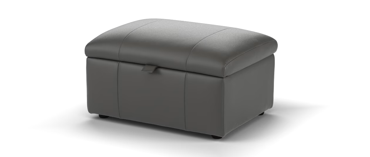 Sofology Lumiere Designer Storage Footstool	in Trusty Embossed Leather Charcoal