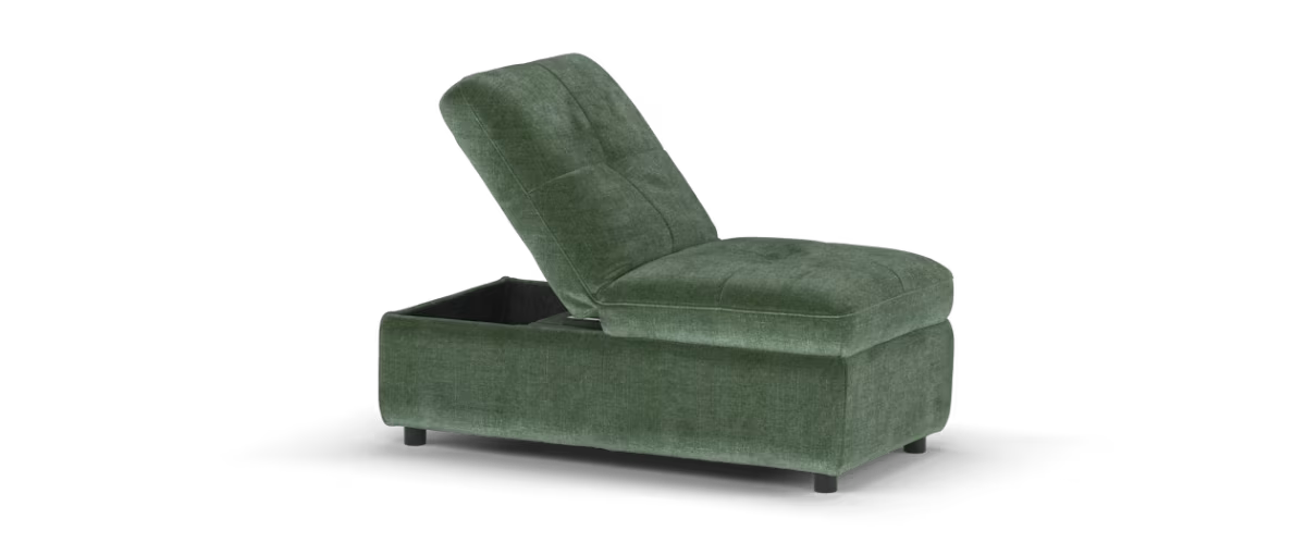 Sofology Lumiere Fabric Dual Storage Footstool in Relaxed Chenille Pine