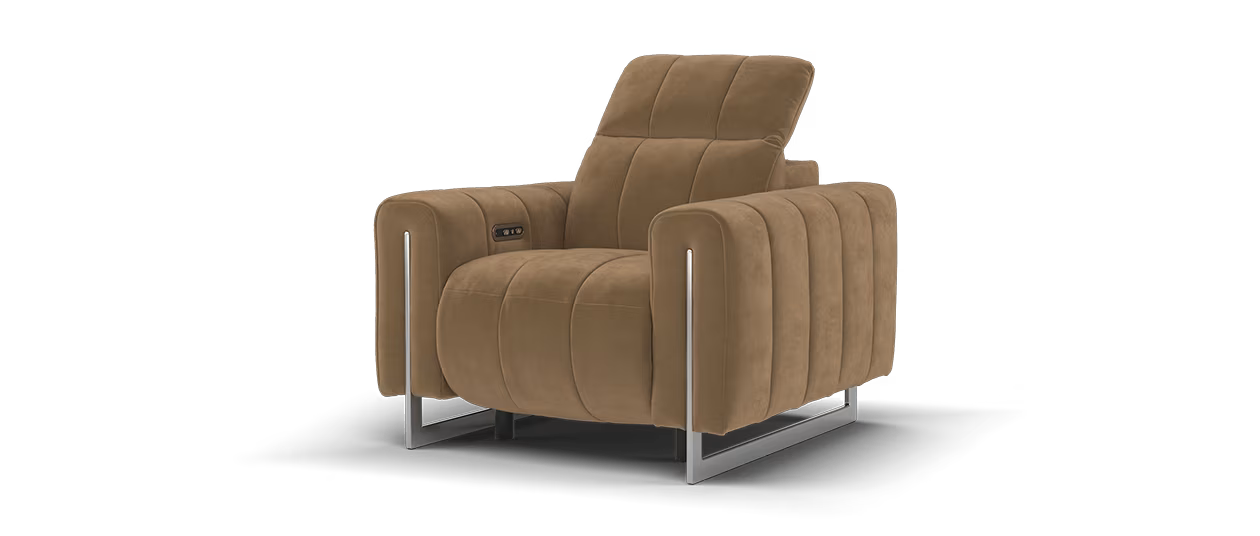 Sofology The Paramount Chair Power Headrest Power Recliner in Lifestyle Nubuck Feel Fabric Pecan
