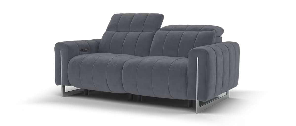 Sofology Paramount Fabric 2.5 Seater Power Recliner/Headrest in Lifestyle Nubuck Feel Charcoal