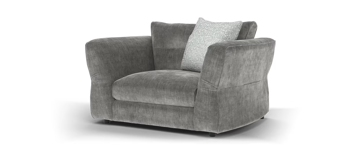 Sofology Reign Chair in Luxe Sherpa Grey/Silver Mix