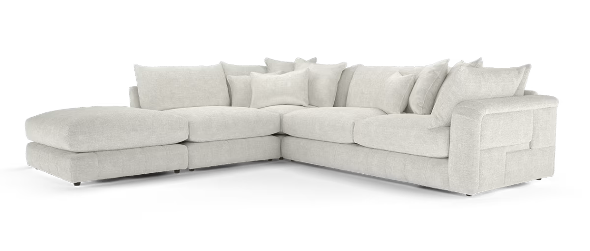 Sofology The Westwood Fabric Chaise 1 Corner 3 No Trim in Teddy Chenille Mist