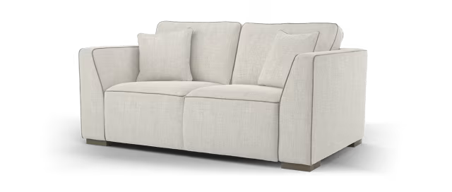 Sofology Russo Fabric 2 Seater in Lustre Weave Contrast Piping Natural Mix