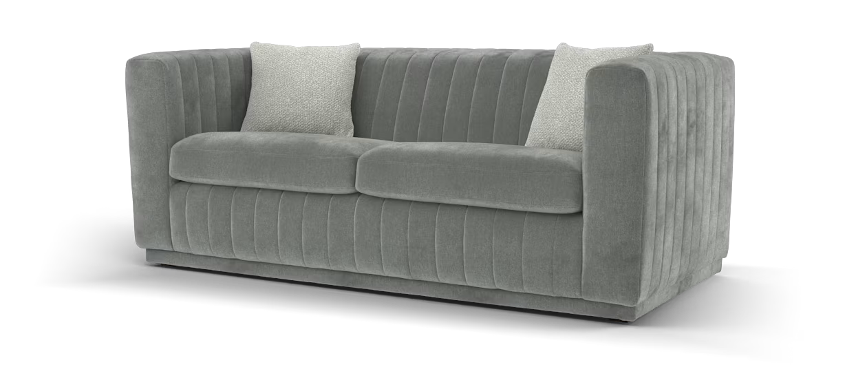 Sofology Astoria Fabric 4 Seater in Vintage Chenille Grey Sage Mix