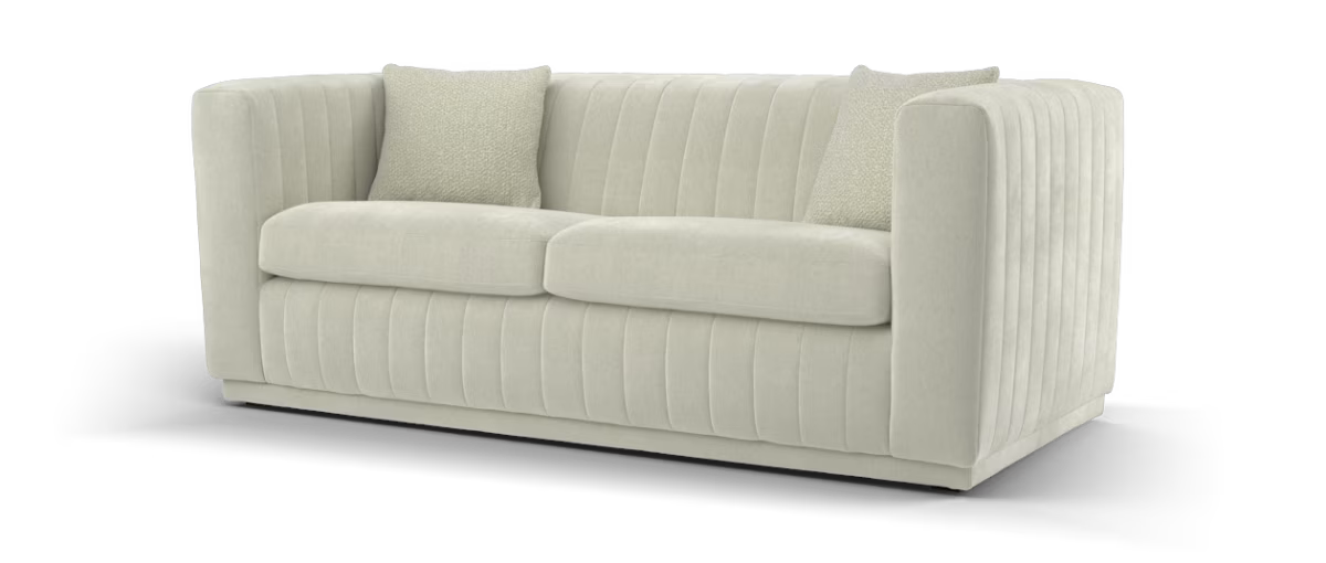 Sofology Astoria Fabric 3 Seater in Vintage Chenille Natural Mix