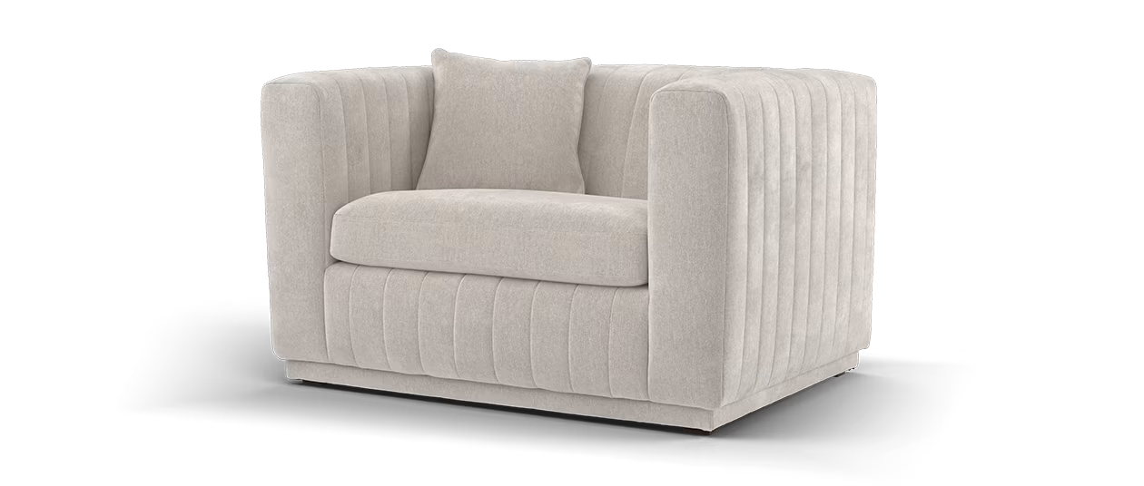 Sofology Astoria Fabric Love seat Chair in  Pebble All Over