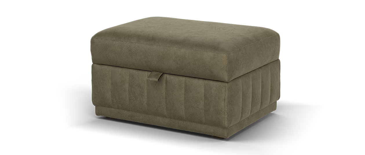 Sofology Astoria Storage Fabric Footstool in Olive Green All Over