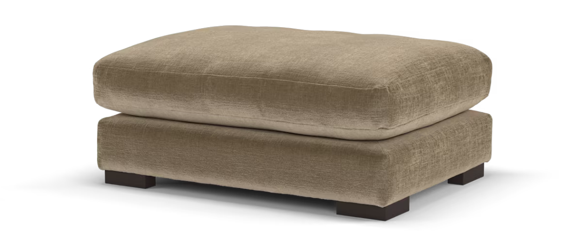 Sofology Majestica Fabric Combi Footstool in Teddy Chenille Mink