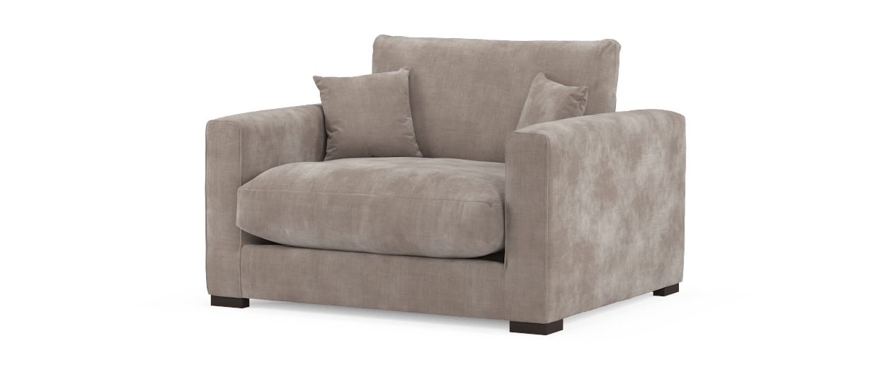 Sofology Majestica Fabric Loveseat Chair in Soft Chenille Wicker All over