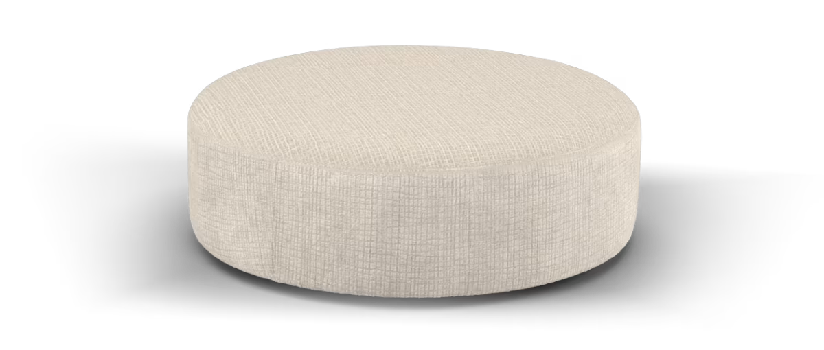 Sofology Ascot Fabric Designer Footstool in Textured Chenille Natural