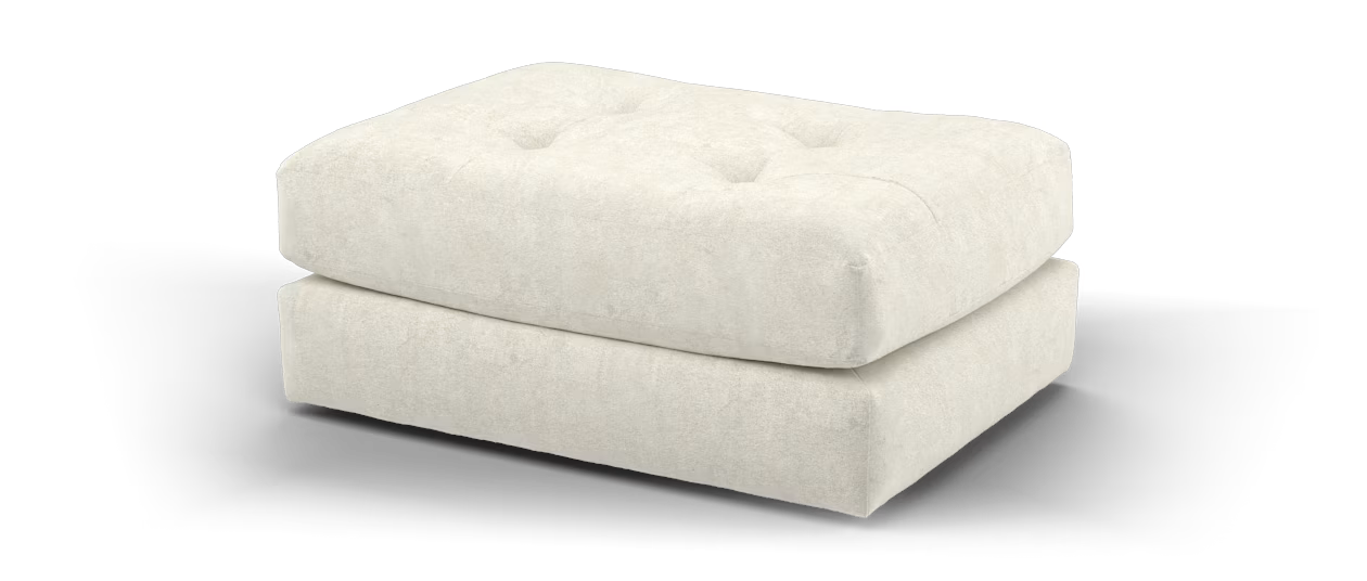 Sofology Ascot Footstool in Texture Chenille Natural All Over