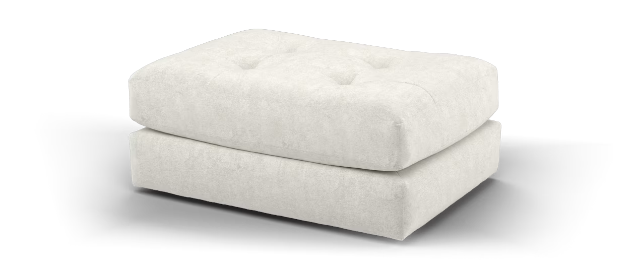 Sofology Ascot Fabric Footstool in Soft Sherpa Stone