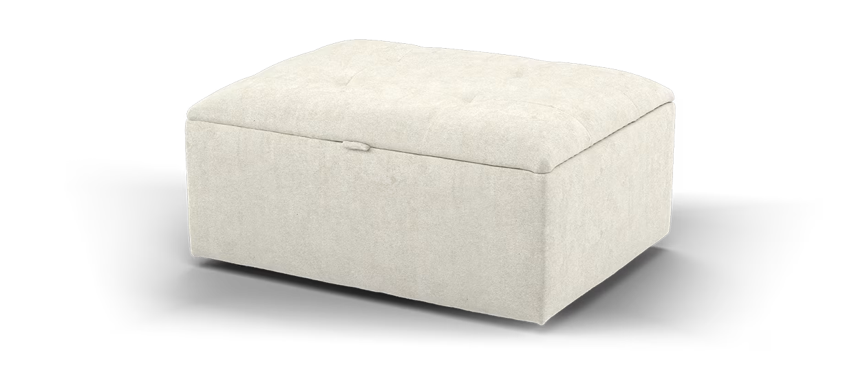 Sofology Ascot Fabric Storage Footstool in Textured Chenille Natural