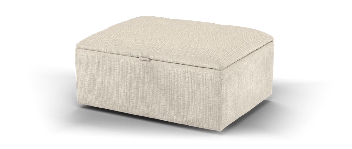 Sofology Ascot Fabric Storage Footstool in Texture Chenille Natural
