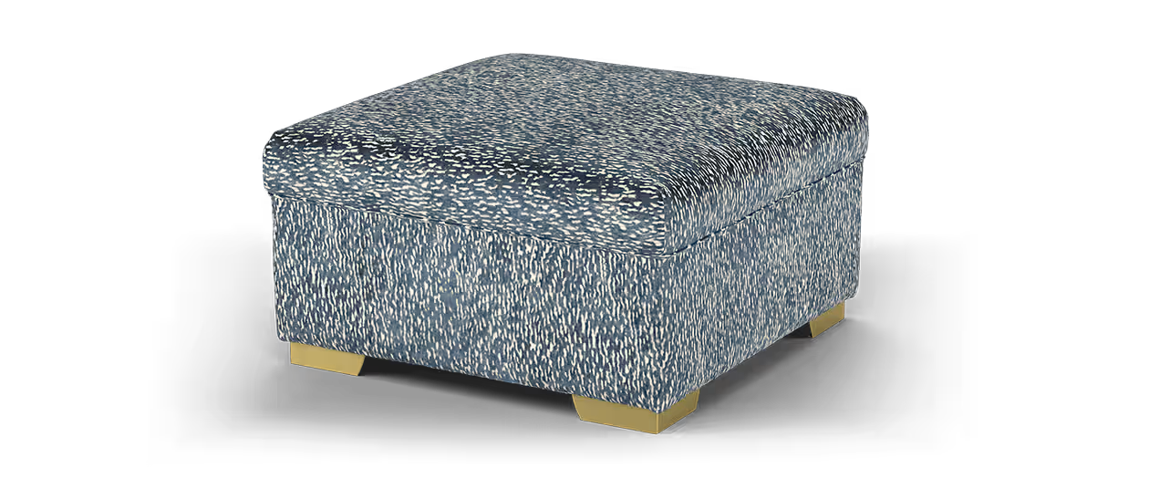 Sofology The Valentina Designer Square Fabric Footstool in Ink