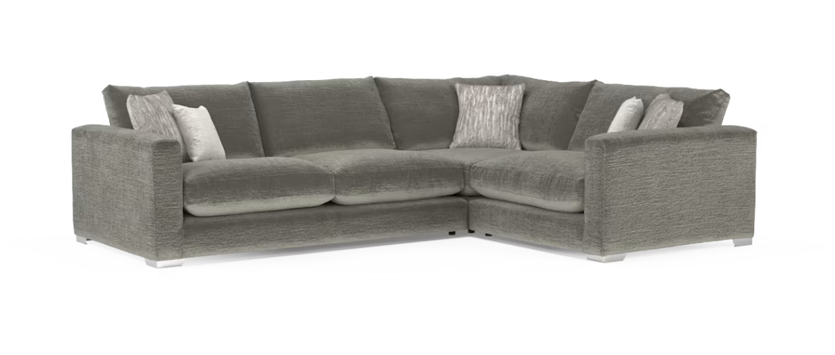 Sofology Majestica Fabric 3 Corner 1 in Teddy Chenille Grey Mix