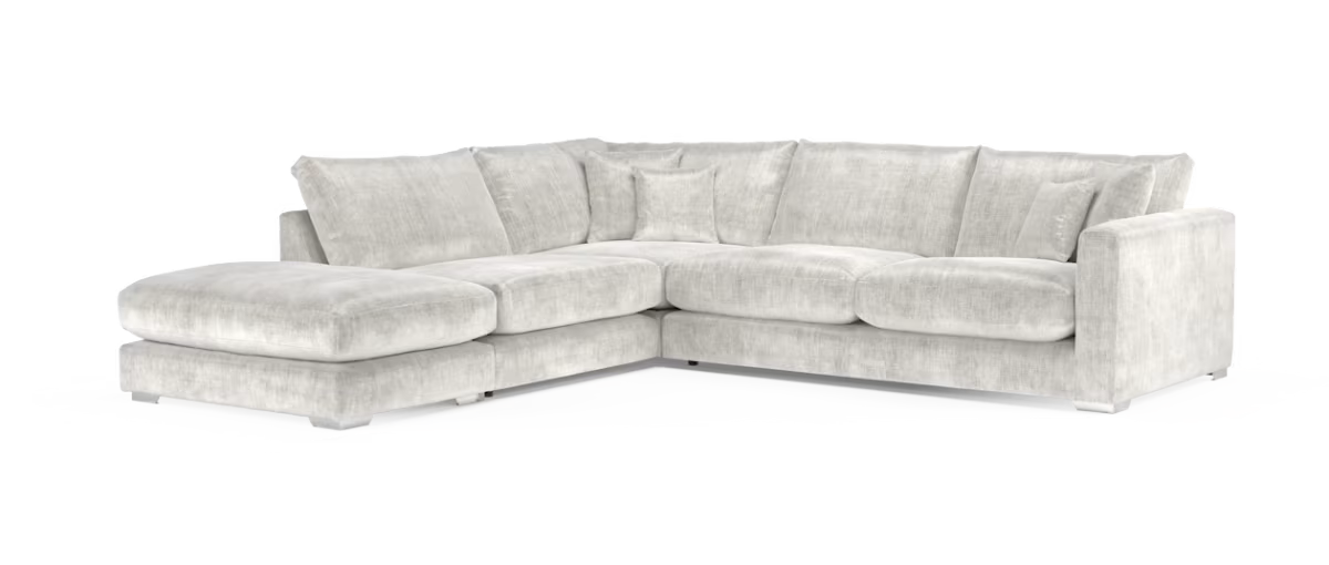 Sofology Majestica Fabric Chaise 1 Corner 3 in Luxe Chenille Oyster