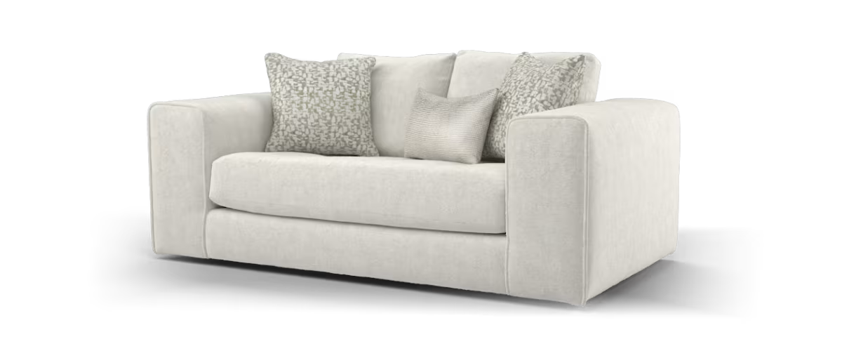 Sofology Ascot Fabric 2 Seater Bench Seat in Soft Sherpa Stone Mix